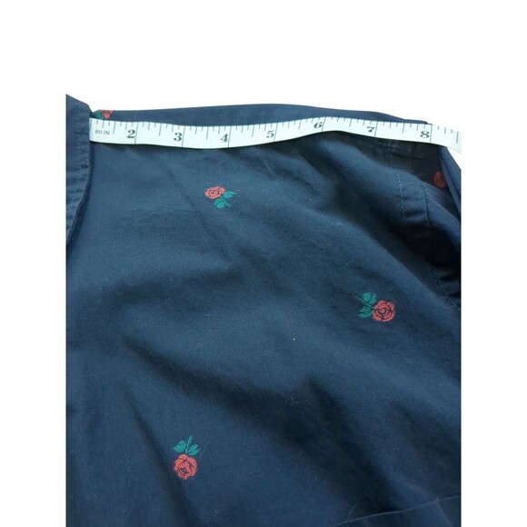 Goodthreads Mens Long Sleeve Button Up Shirt Blue Red Flowers XXL - Picture 3 of 9